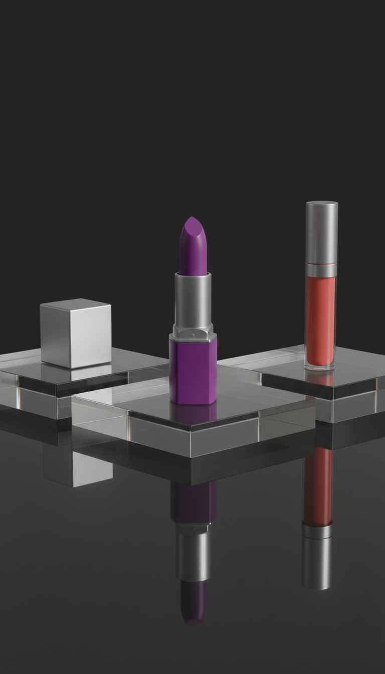 Rich violet matte lipstick